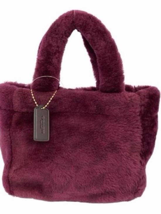Coach Handbags - COACH Tote Bag CM177 Small Tote Shearling Fur Bordeaux Purse.